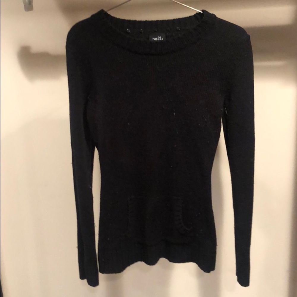 Black Rue21 Sweater with Pocket!